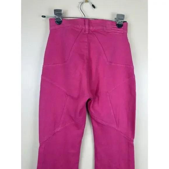 Revice Venus Flares Star Butt High Rise Jeans Pink Fuchsia Size 26 Retro Y2K - Picture 5 of 15